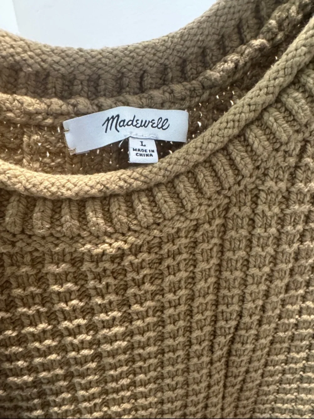 Madewell Cropped Waffle Knit Tank in Mustard - Picture 2 of 5